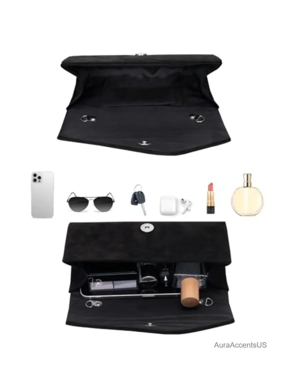 Suede Envelope Clutch Purse with Chain Strap for Weddings and Evening Events